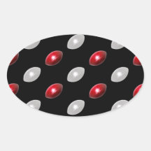 Red and White Footballs Pattern Stickers