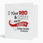 Red And White For My Husband 42 Oral Cancer Vinyl Binder