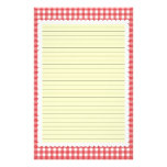 Red and White Gingham Stationery - optional lines