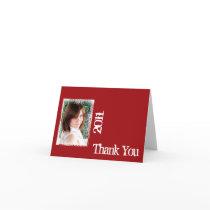 Red and White Grunge Frame Thank You card