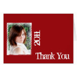 Red and White Grunge Frame Thank You card