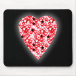 Red and White Heart. Patterned Heart Design. Mouse Pads