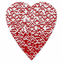 Red and White Heart. Patterned Heart Design. Photo Sculptures