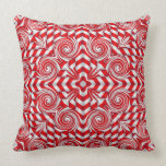 Red and White Kaleidoscope Pillow