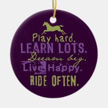 Red and White Leaping Horse Christmas Tree Ornaments