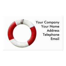 Red and White Lifering Business Card
