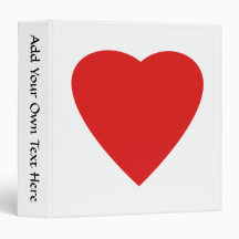 Red and White Love Heart Design. 3 Ring Binders
