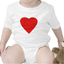Red and White Love Heart Design. Bodysuits