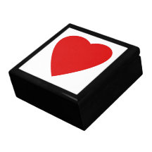 Red and White Love Heart Design. Keepsake Box