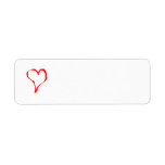 Red and White Love Heart Design. Custom Return Address Labels