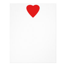 Red and White Love Heart Design. Personalized Letterhead
