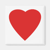 Red and White Love Heart Design. Magnets