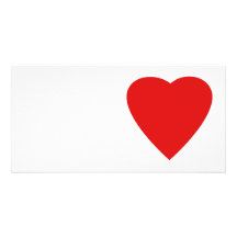Red and White Love Heart Design. Customized Photo Card