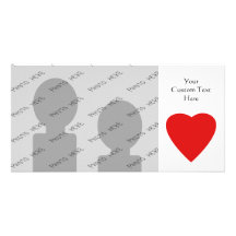 Red and White Love Heart Design. Picture Card