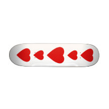 Red and White Love Heart Design. Skateboard Decks