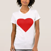 Red and White Love Heart Design. Tee Shirts