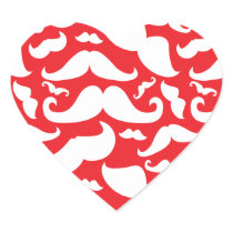 Red and White Mustache Pattern stickers