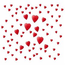 Red and White Pattern of Love Hearts. Cut Outs