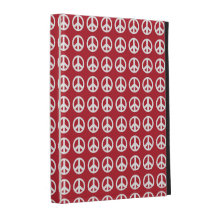 Red and white peace sign iPad folio cover