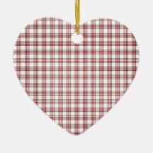 Red and White Plaid Christmas Tree Ornaments