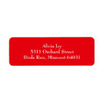Red and White Plain Return Address Labels