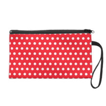 Red and White Polka Dot Pattern. Spotty. Wristlet Purses