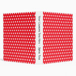 Red and White Polka Dot Pattern. Spotty. Vinyl Binder