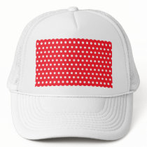 Red and White Polka Dot Pattern. Spotty. Hats