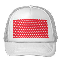 Red and White Polka Dot Pattern. Spotty. Hats