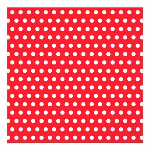 Red and White Polka Dot Pattern. Spotty. Personalized Invitation