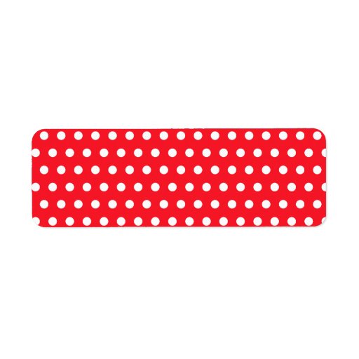 Red and White Polka Dot Pattern. Spotty. Return Address Label
