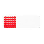Red and White Polka Dot Pattern. Spotty. Custom Return Address Labels