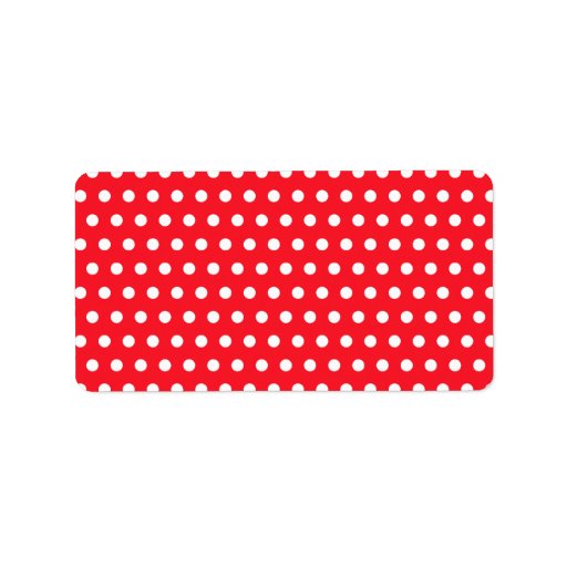 Red and White Polka Dot Pattern. Spotty. Custom Address Label