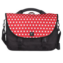 Red and White Polka Dot Pattern. Spotty. Laptop Commuter Bag