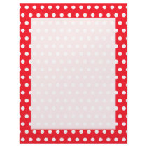 Red and White Polka Dot Pattern. Spotty. Personalized Letterhead