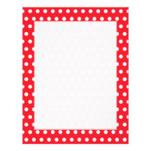 Red and White Polka Dot Pattern. Spotty. Personalized Letterhead