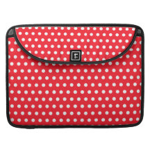 Red and White Polka Dot Pattern. Spotty. Sleeve For MacBooks