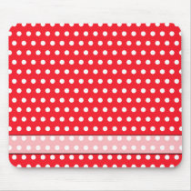 Red and White Polka Dot Pattern. Spotty. Mousepads