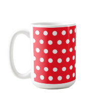 Red and White Polka Dot Pattern. Spotty. Mugs