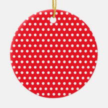 Red and White Polka Dot Pattern. Spotty. Ornament