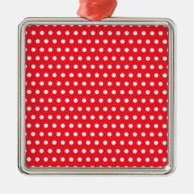 Red and White Polka Dot Pattern. Spotty. Christmas Tree Ornament