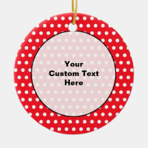 Red and White Polka Dot Pattern. Spotty. Ornaments