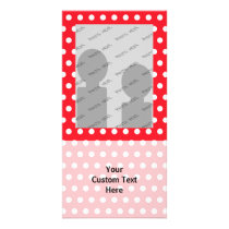 Red and White Polka Dot Pattern. Spotty. Photo Card Template
