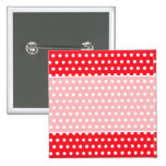 Red and White Polka Dot Pattern. Spotty. Pin