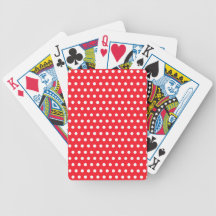Red and White Polka Dot Pattern. Spotty. Card Decks