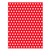 Red and White Polka Dot Pattern. Spotty. Postcards