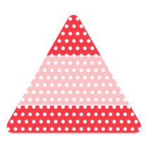 Red and White Polka Dot Pattern. Spotty. Triangle Sticker