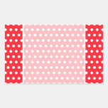 Red and White Polka Dot Pattern. Spotty. Rectangle Stickers