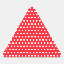 Red and White Polka Dot Pattern. Spotty. Triangle Sticker