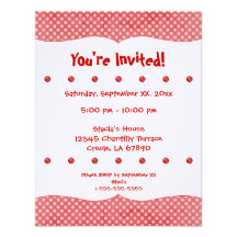 Red and White Polka Dots Party Invite